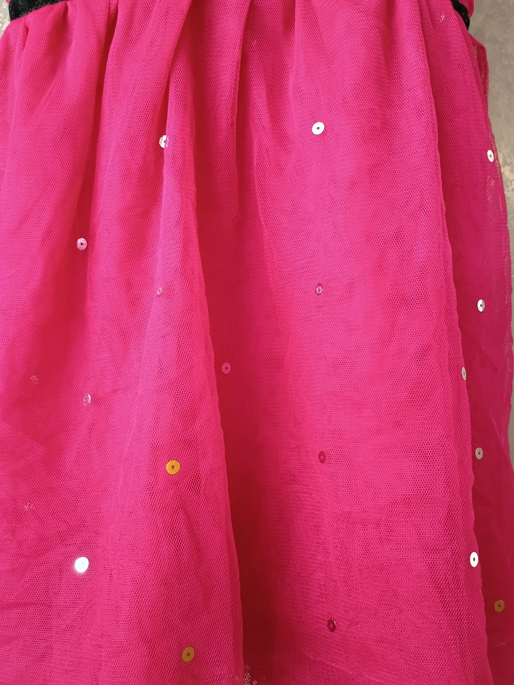 George Fuchsia Sleeveless Sequin Party Dress with Velvet Waistband - Picture 2 of 7